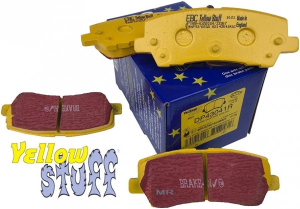 Tylne klocki YellowStuff + tarcze hamulcowe 320mm EBC seria PREMIUM Ford Mustang 2015-