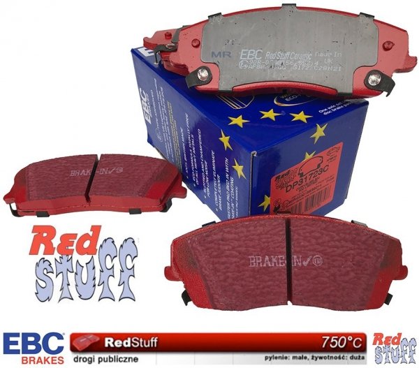 Przednie CERAMICZNE klocki RedStuff + tarcze hamulcowe 320mm EBC seria PREMIUM Lancia Thema RWD V6