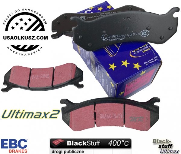 Przednie klocki Ultimax2 + tarcze hamulcowe EBC seria PREMIUM GMC Yukon -2006