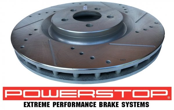 Przednia WIERCONA NACINANA tarcza hamulcowa 355mm POWERSTOP Ford Mustang 2005-2014