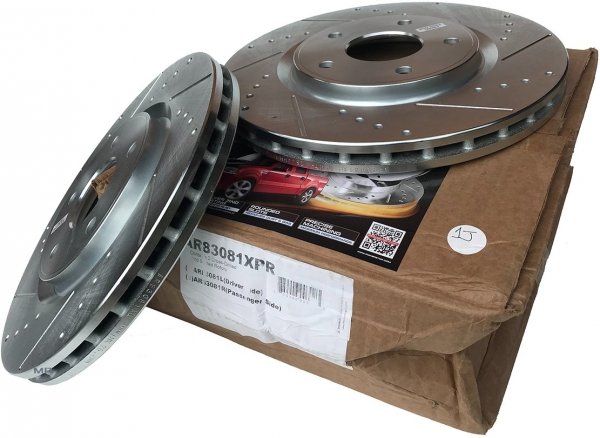 Przednia WIERCONA nacinana tarcza hamulcowa 330mm POWERSTOP Chrysler Pacifica FWD 2017-