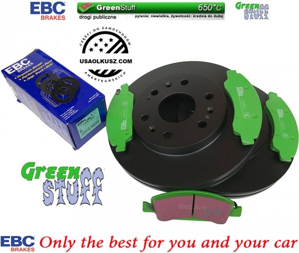 Przednie klocki GreenStuff + tarcze hamulcowe 330mm EBC seria PREMIUM GMC Yukon 2009-2020