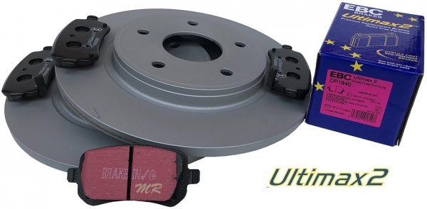 Tylne klocki Ultimax2 + tarcze hamulcowe 305mm EBC seria PREMIUM Lancia Voyager