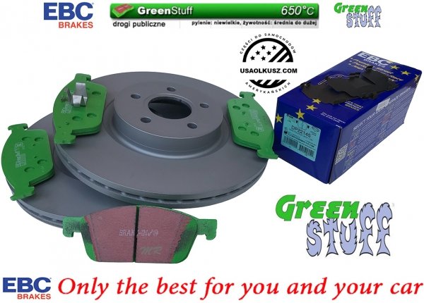 Przednie klocki GreenStuff + tarcze hamulcowe 320mm EBC seria Premium Ford Escape AWD 2013-