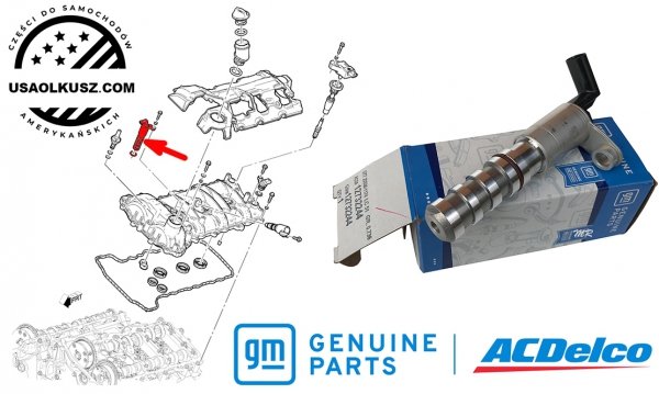 Elektrozawór faz rozrządu zaworów wydechowych VVT Cadillac CT5 3,0 V6