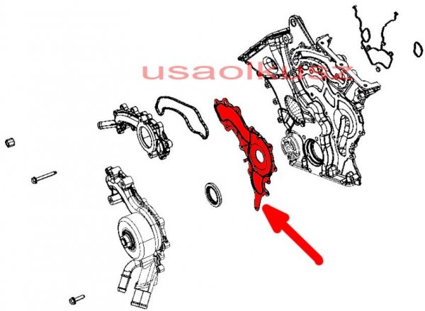 Uszczelka pompy wody Dodge Avenger 3,6 V6