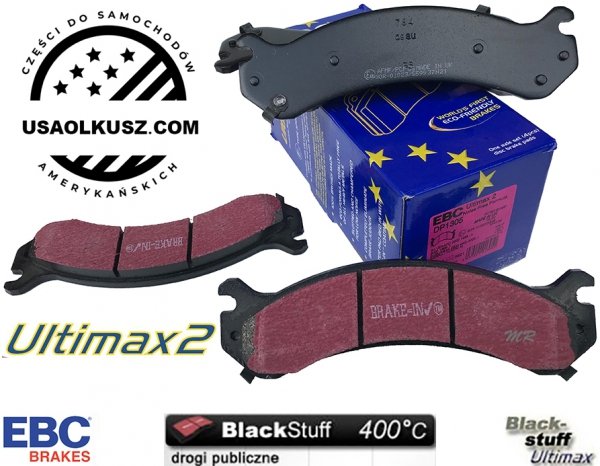 Przednie klocki Ultimax2 + NACINANE tarcze hamulcowe EBC seria USR Chevrolet Suburban 2500 2000-2013