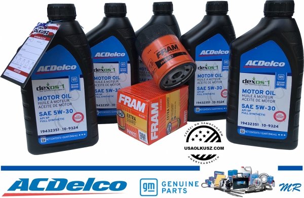 Filtr FRAM + olej ACDelco 5W30 Saturn Aura 3,5 V6