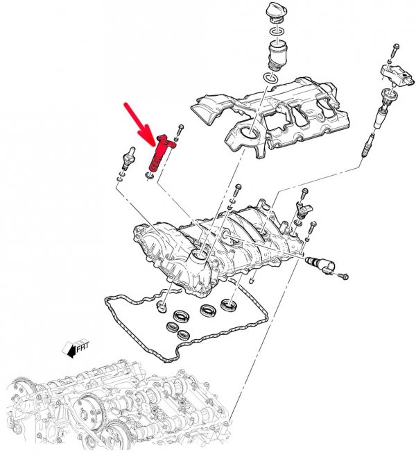 Elektrozawór faz rozrządu zaworów wydechowych VVT Cadillac CT6