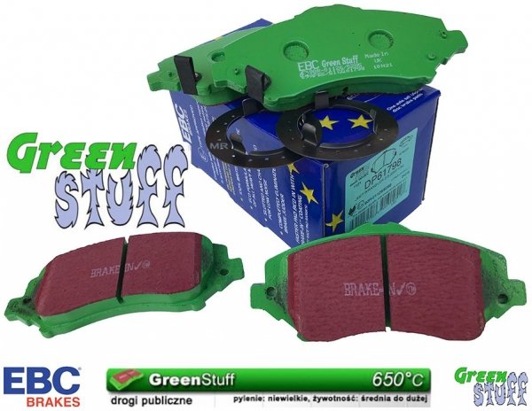 Przednie klocki GreenStuff + NACINANE tarcze hamulcowe 302mm EBC seria USR Fiat Freemont -2012
