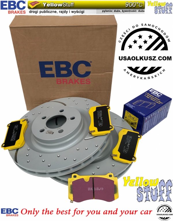 Przednie klocki YellowStuff + tarcze hamulcowe 360mm EBC seria GD Dodge Charger SRT Scat Pack