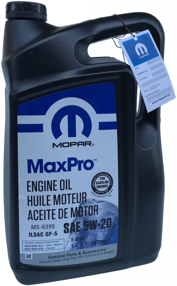 Olej silnikowy MaxPro 5W20 MOPAR GF-6A MS-6395 5l