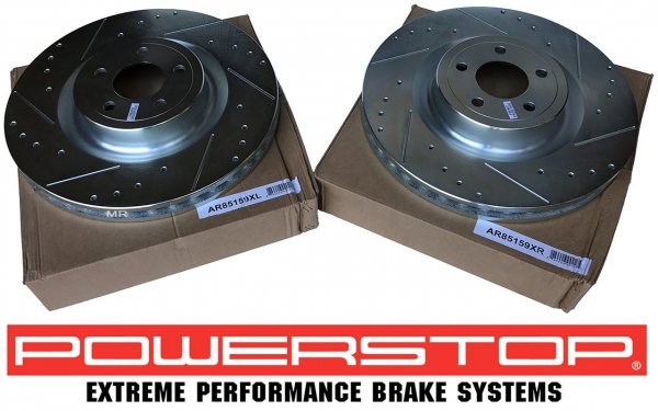 Przednie klocki Z26 + tarcze hamulcowe POWERSTOP 380mm Ford Mustang GT 2015- brembo system