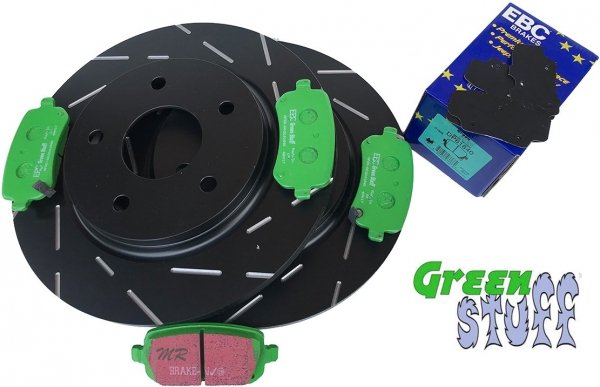 Tylne klocki GreenStuff + NACINANE tarcze hamulcowe 305mm EBC seria USR Lancia Voyager