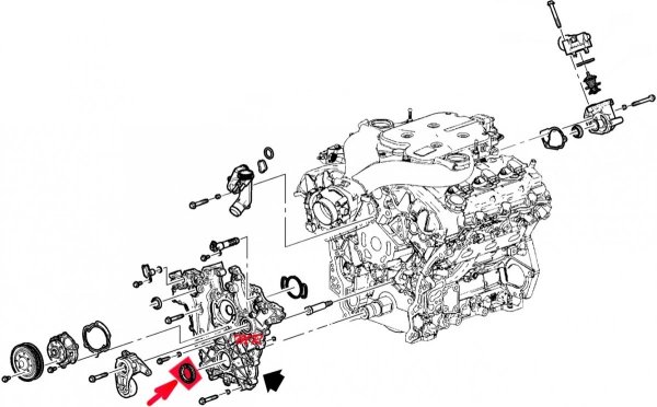 Uszczelniacz wału przód silnika Chevrolet Camaro 3,6 V6 -2015