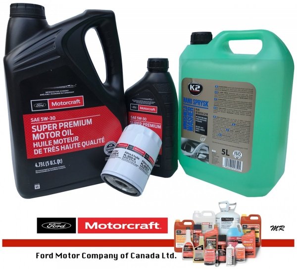 Oryginalny filtr oraz syntetyczny olej silnikowy Motorcraft 5W30 Lincoln MKS 3,5 V6 2011-