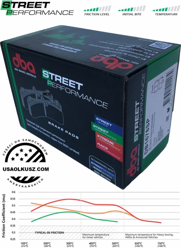 Klocki hamulcowe przednie DBA Street Performance Cadillac STS 2006-2011
