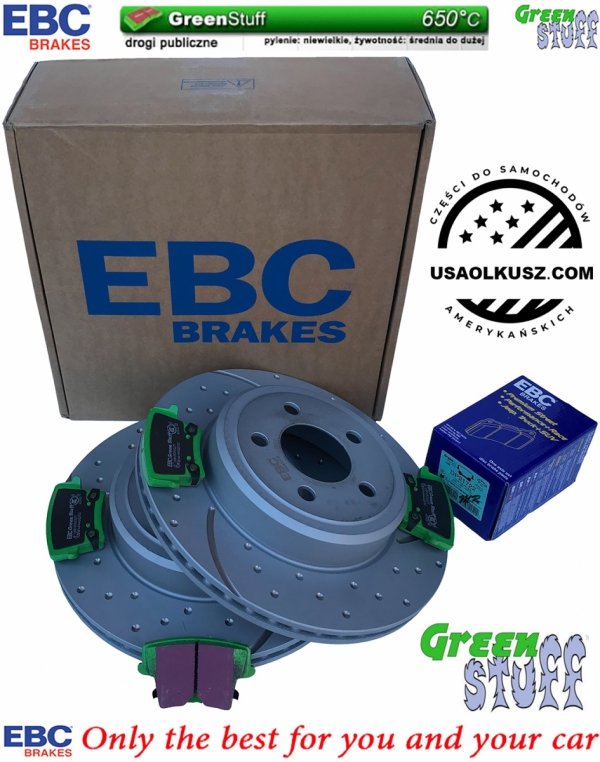 Tylne klocki GreenStuff + WIERCONE NACINANE WENTYLOWANE tarcze hamulcowe EBC seria GD Chrysler 300C