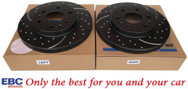 Przednie klocki Ultimax2 + NAWIERCANE NACINANE tarcze hamulcowe 330mm EBC seria GD GMC Yukon 2009-