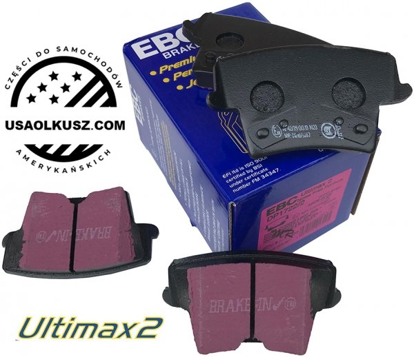 Tylne klocki Ultimax2 + NIE WENTYLOWANE tarcze hamulcowe EBC seria PREMIUM Lancia Thema 3,6 V6
