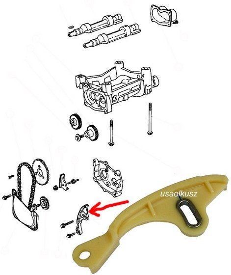 Napinacz łańcucha wałków wyrównawczych Jeep Cherokee Wrangler Liberty 2,4 16V