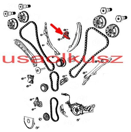 Napinacz lewego łańcucha rozrządu Jeep Gladiator JT 3,6 V6