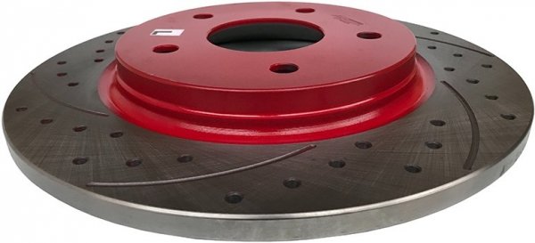 Tylne klocki BREMBO + WIERCONE tarcze hamulcowe 305mm RED Dodge Caravan 2008-