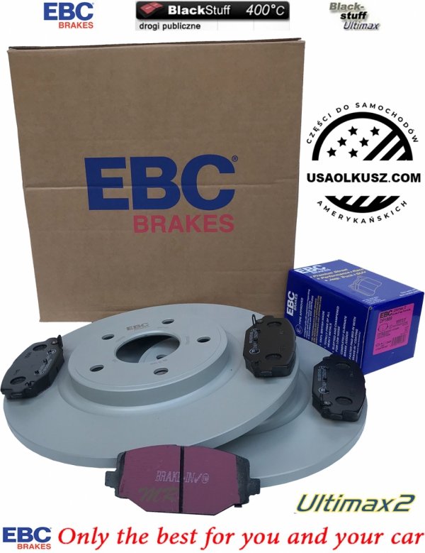 Tylne klocki Ultimax2 + tarcze hamulcowe 328mm EBC seria Premium Volkswagen Routan 2012-