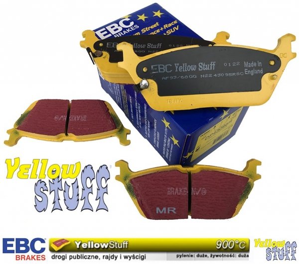 Tylne klocki EBC Yellow Stuff + WIERCONE nacinane tarcze hamulcowe RAM 1500 DT 2019-