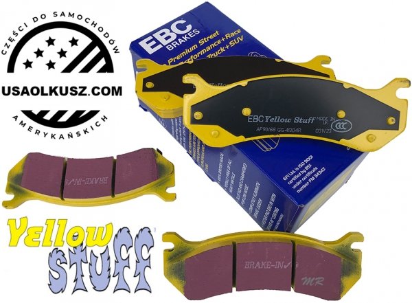 Tylne klocki YellowStuff + NACINANE tarcze hamulcowe EBC seria USR Chevrolet Avalanche 2500 2002-2003