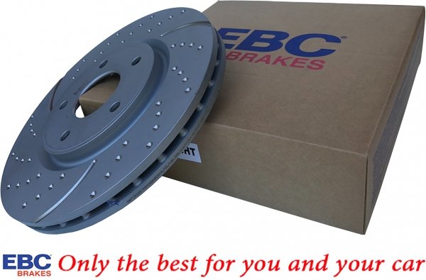 Przednie klocki GreenStuff + NAWIERCANE NACINANE tarcze hamulcowe 330mm EBC seria GD Volkswagen Routan 2012-