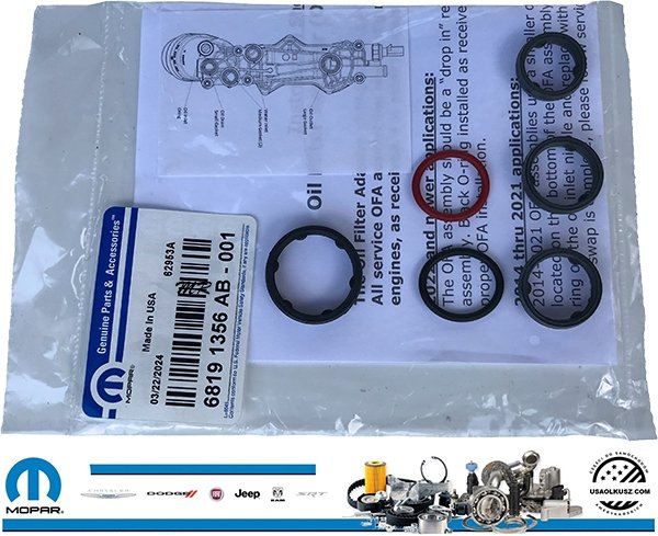 Uszczelki obudowy filtra oleju Jeep Grand Cherokee 3,6 V6 2014-