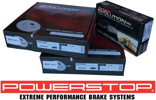 Przednie klocki Z17 + wiercone nacinane tarcze hamulcowe POWERSTOP EVOLUTION 336mm / 5 szpilek Dodge RAM 1500 2006-