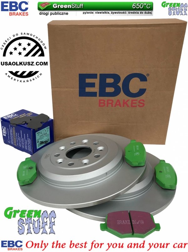 Tylne klocki GreenStuff + tarcze hamulcowe 330mm EBC seria Premium Ford Flex 2009-2019