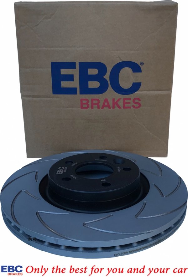 Przednie CERAMICZNE klocki RedStuff + NACINANE tarcze hamulcowe 300mm EBC seria BSD Ford Escape FWD 2013-2019