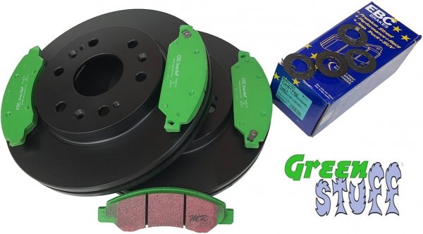 Przednie klocki GreenStuff + tarcze hamulcowe 330mm EBC seria PREMIUM GMC Yukon 2007-2008