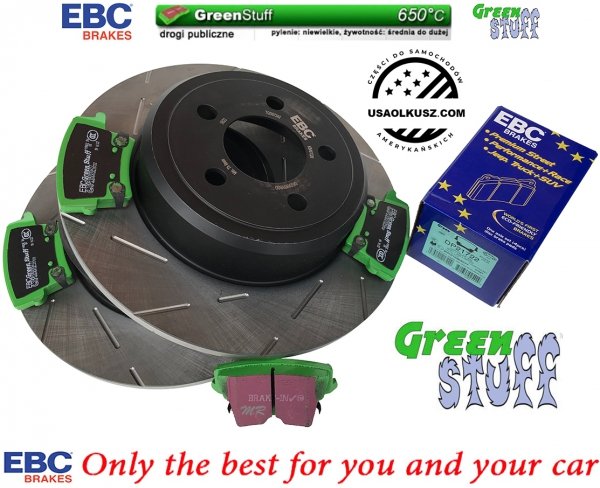 Tylne klocki GreenStuff + NACINANE NIE WENTYLOWANE tarcze hamulcowe EBC seria USR Lancia Thema RWD 3,6 V6