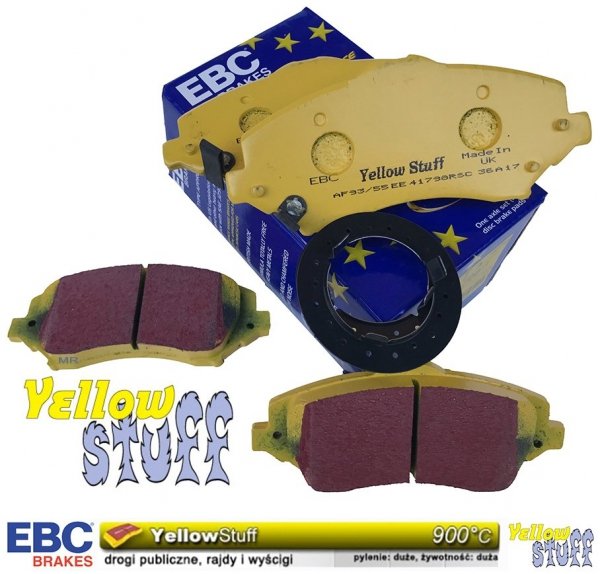 Przednie klocki YellowStuff + NAWIERCANE NACINANE tarcze hamulcowe 302mm EBC seria GD Lancia Voyager -2012
