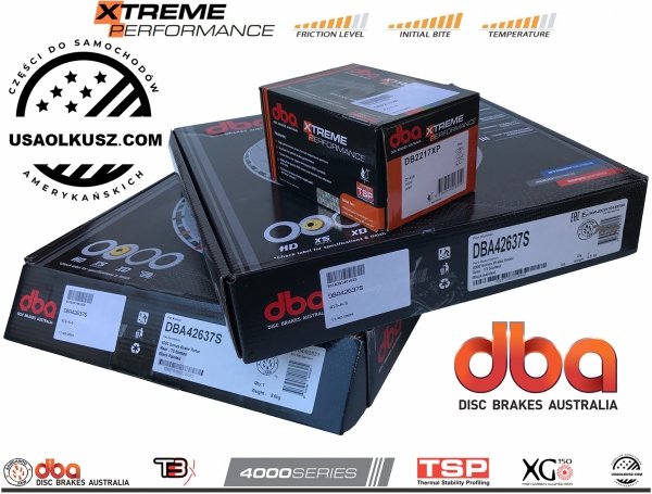 Tylne klocki XTREME PERFORMANCE + tarcze hamulcowe DBA seria 4000 T3 Dodge Durango 2011-