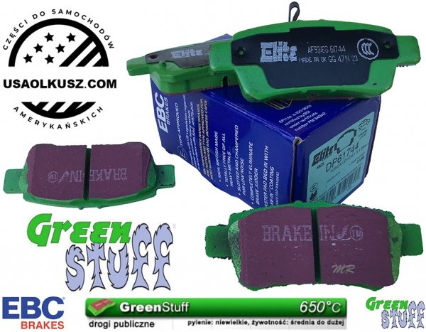 Tylne klocki GreenStuff + tarcze hamulcowe EBC seria Premium Honda Odyssey 2005-2010