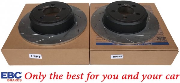 Tylne CERAMICZNE klocki RedStuff + NACINANE NIE WENTYLOWANE tarcze hamulcowe EBC seria USR Lancia Thema RWD 3,6 V6