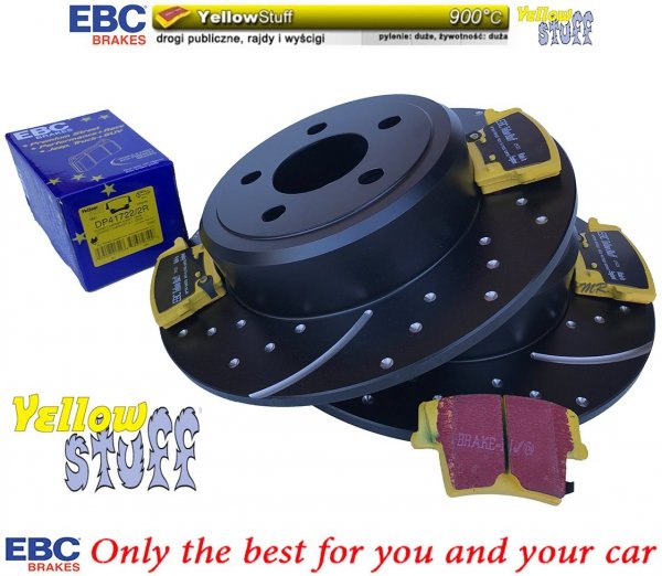 Tylne klocki YellowStuff + WIERCONE NACINANE tarcze hamulcowe EBC seria GD Dodge Magnum