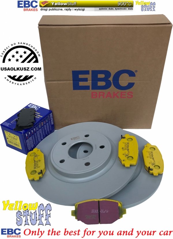 Tylne klocki YellowStuff + tarcze hamulcowe 328mm EBC seria Premium Volkswagen Routan 2012-