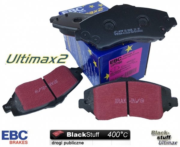 Przednie klocki Ultimax2 + NAWIERCANE NACINANE tarcze hamulcowe 302mm EBC seria GD Fiat Freemont -2012