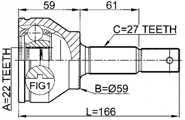 Zewnętrzny przedni przegub napędowy Infiniti FX50 39211-CG000