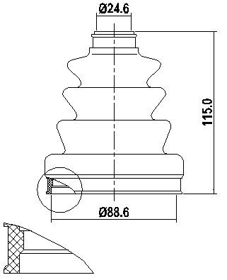 Osłona przegubu zewnętrznego Ford Windstar -1998