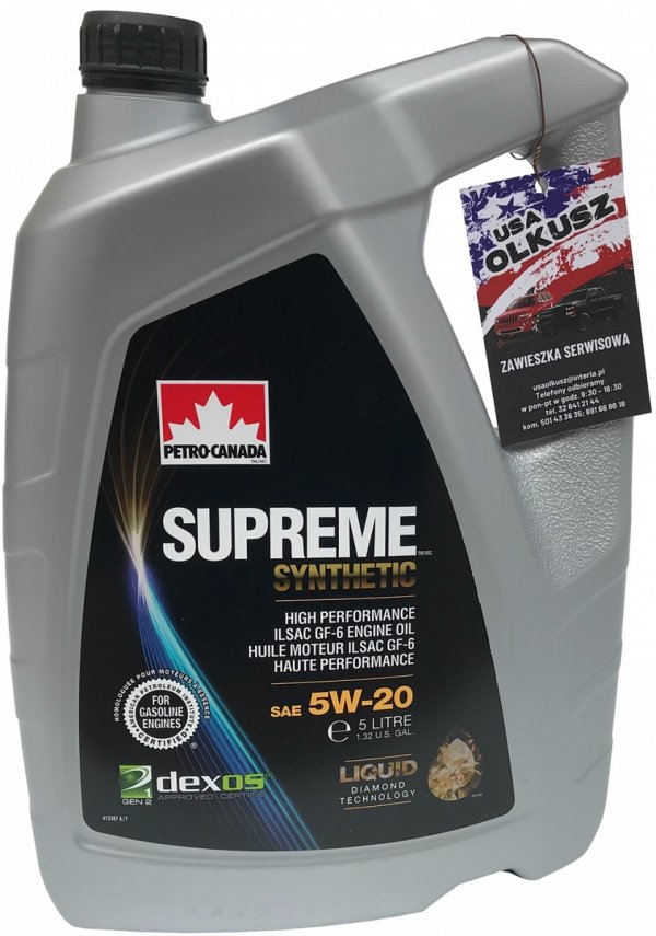 Olej silnikowy syntetyczny SUPREME Petro Canada 5W20 5l