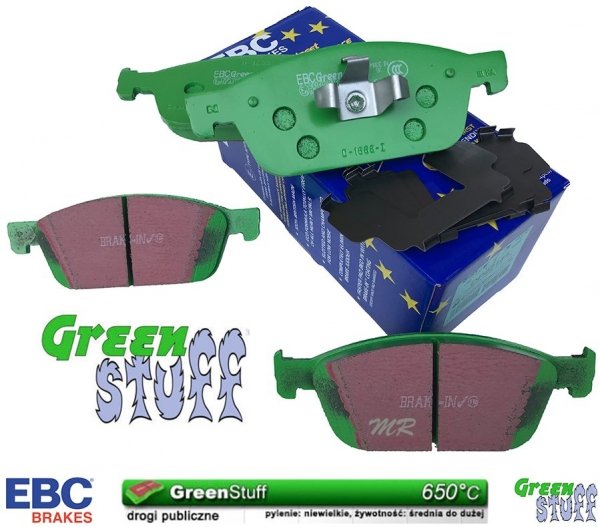 Przednie klocki GreenStuff + NACINANE tarcze hamulcowe 320mm EBC seria BSD Ford Escape AWD 2013-