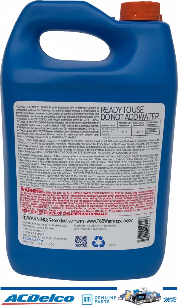 Płyn chłodzący silnik ACDelco General Motors DEX-Cool 50/50 Pre-Mix 3,78l