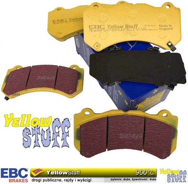 Przednie klocki YellowStuff + NAWIERCANE NACINANE tarcze hamulcowe 380mm EBC seria GD Jeep Grand Cherokee SRT 2012-2020